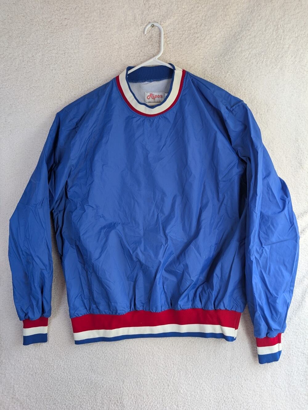 Vintage Ripon Pullover Windbreaker Mens 3XL Blue USA Made Lined Relaxed READ